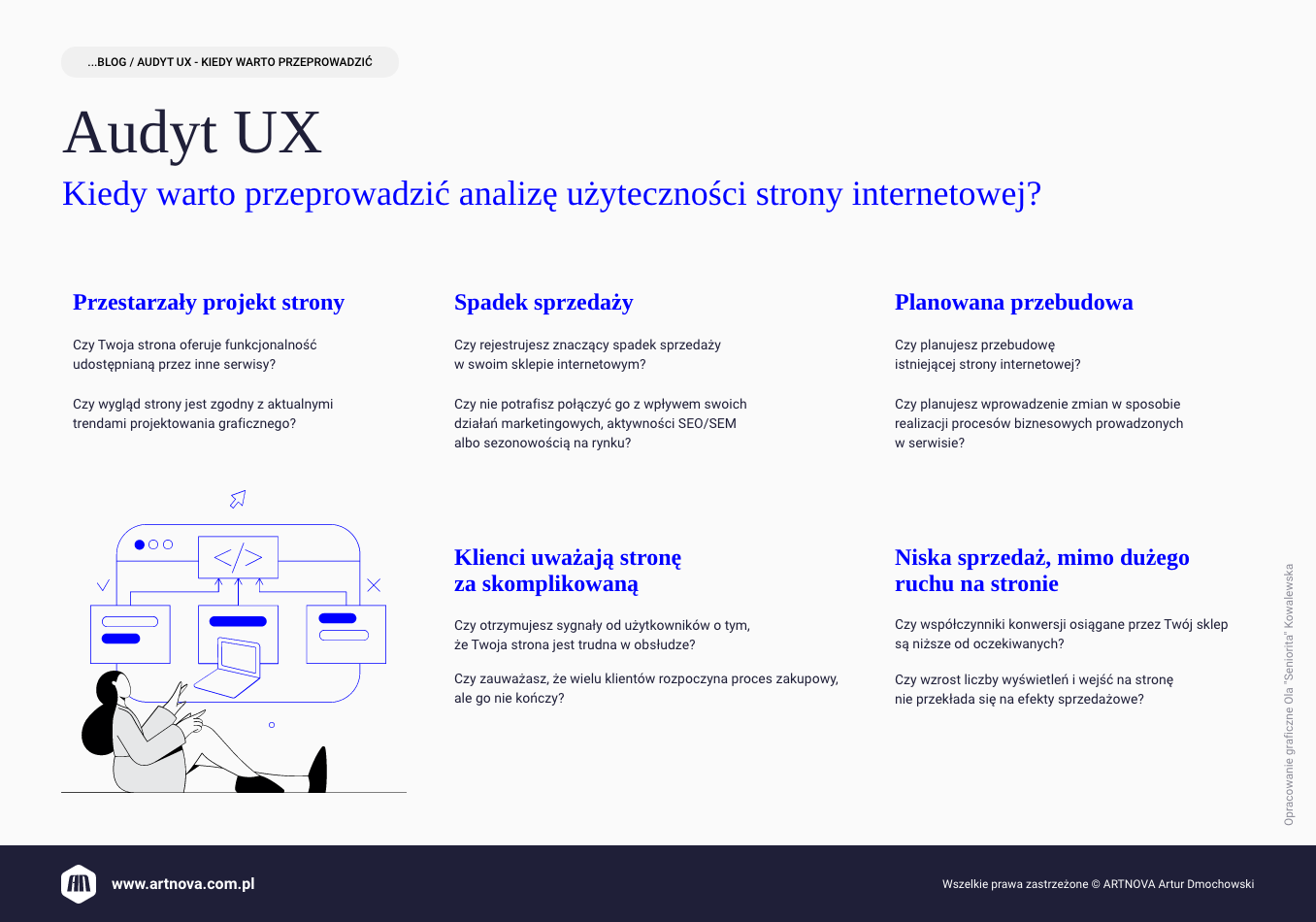 infografika: Audyt UX - kiedy warto przeprowadzić analizę użyteczności strony internetowej